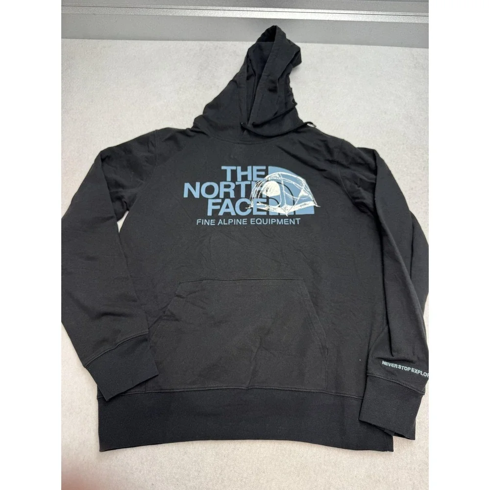 The North Face Hoodie Mens Medium‎ Black Pullover Fine Alpine Equipment Graphic